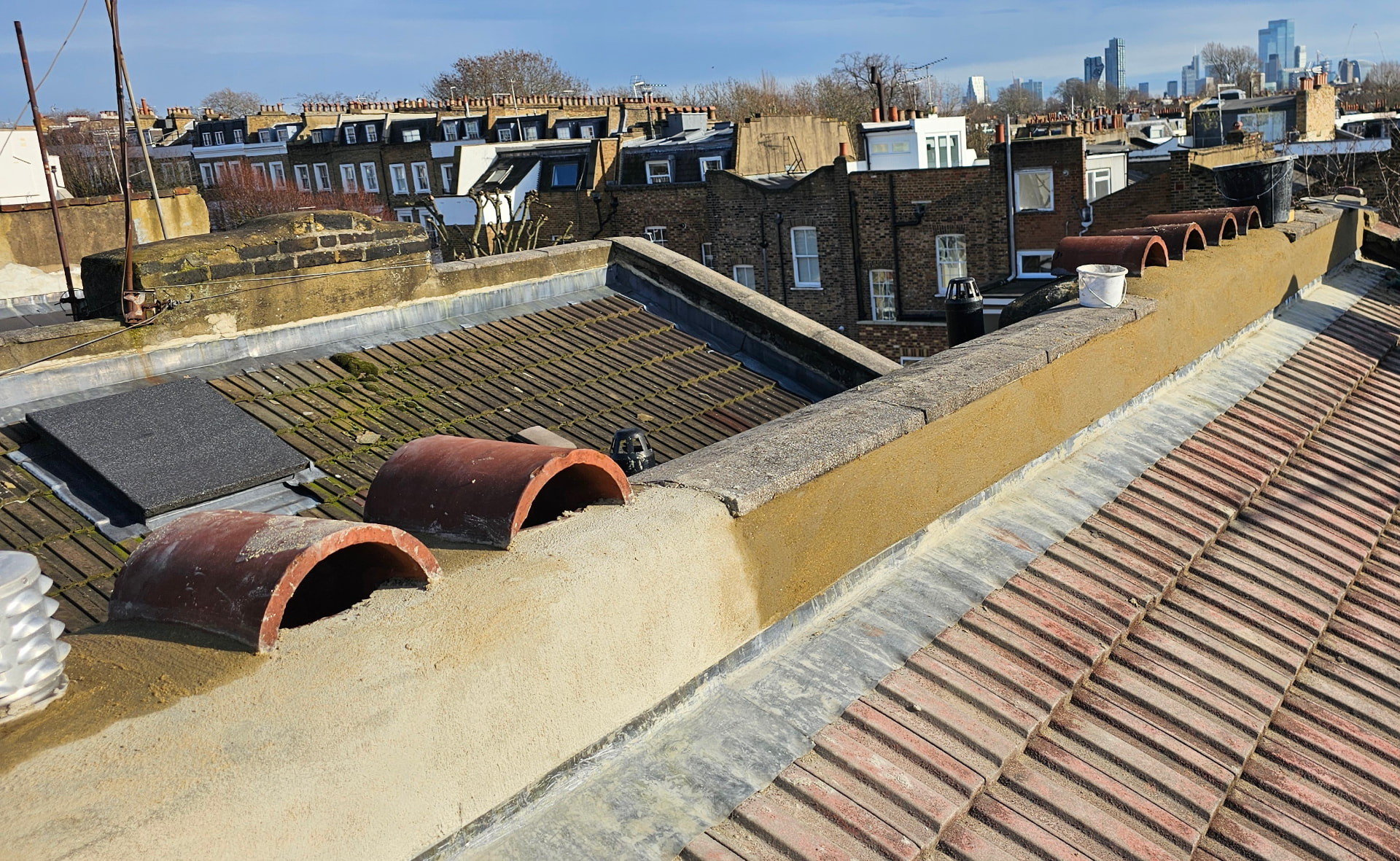 Parapet and flaunching works to the roof at Holloway Road