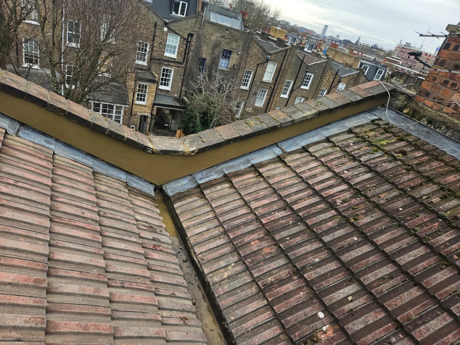Repaired parapet haunching and roof verges, Islington N7