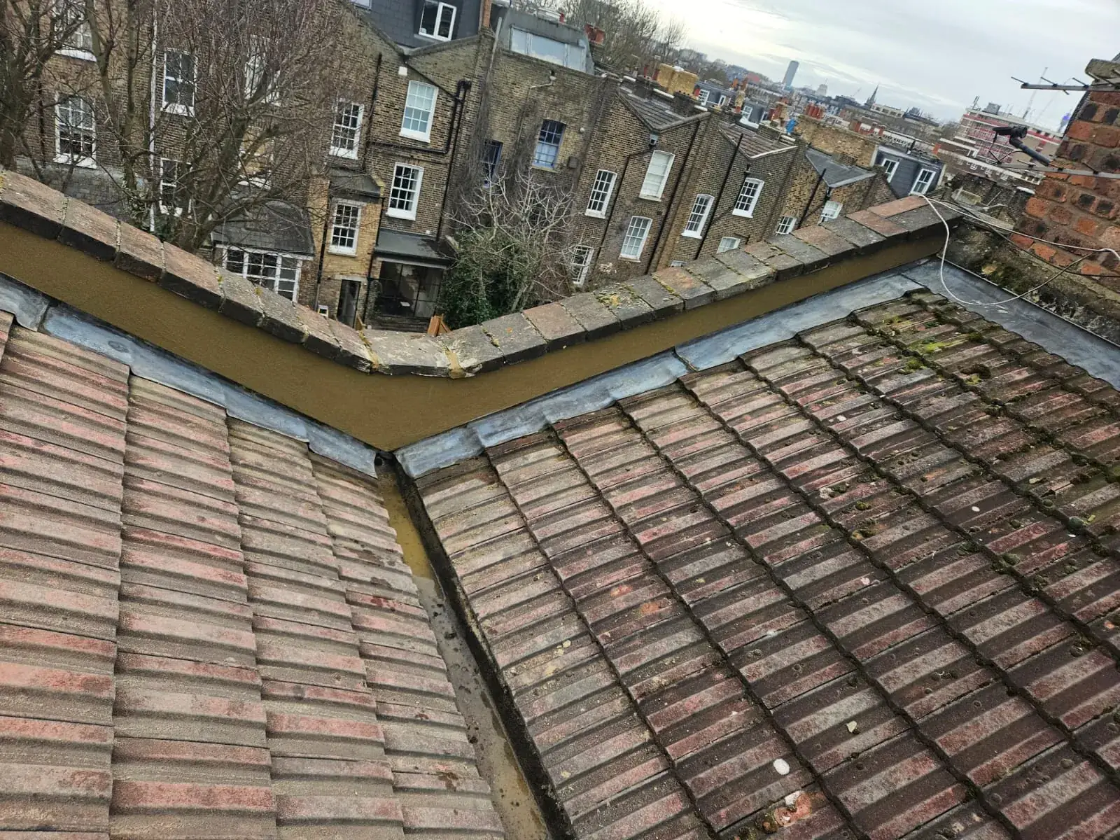 Repaired parapet haunching and roof verges, Islington N7